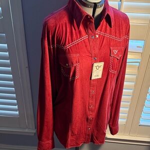 Women's Red Western Blouse